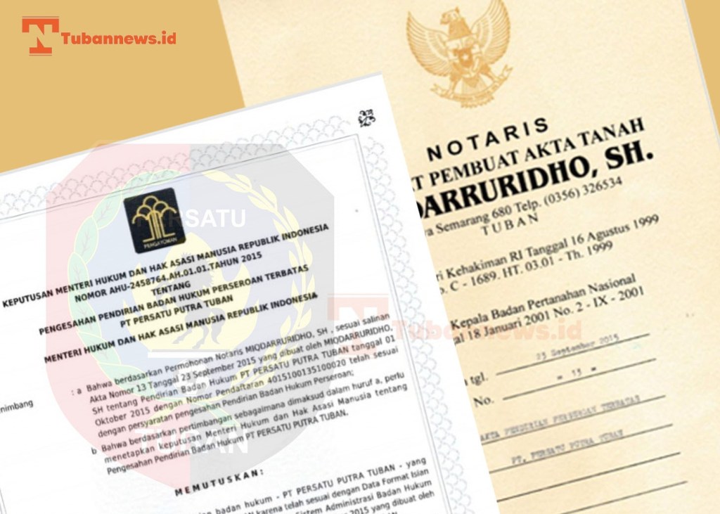 Pendirian PT Persatu Putra Tuban, Berikut Ini Isi Salinan&nbsp;Aktanya