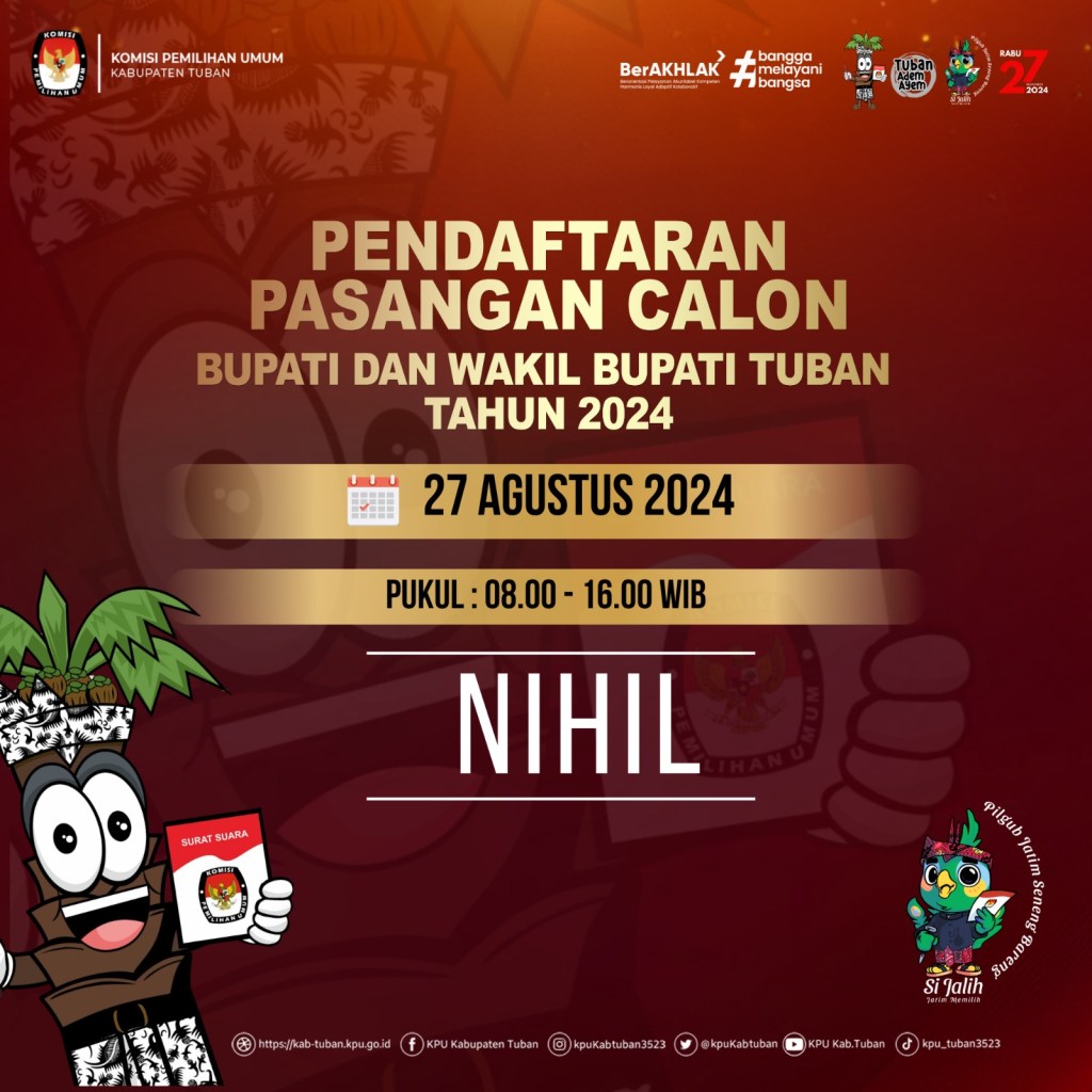 Hari Pertama, Belum ada Bakal Calon Bupati Tuban yang Daftar